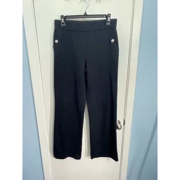 Lauren Ralph Lauren Pull On Pants Small Black High Rise Heavy Knit Preppy - Picture 1 of 4